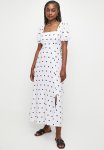 Puff Sleeve Fit & Flare Midi Dress - Spot