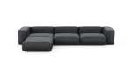 Four Module Chaise Sofa - Velvet - Dark Grey - 377CM X 199CM