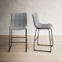 Set Of 5 Velvet Pub Height Bar Stools