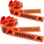 2PCS 10.06METER Halloween Fright Caution Tape Fright Caution Tapes With Pirate Imprint For Horror Zombie Party Outdoor Crime Sce