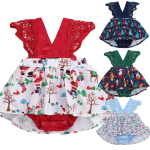 Powder Blue Christmas Romper