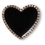 Black Heart With Gold Outline Jibbitz