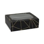 H-select Macaron Box Black With Window 15.5X12.5X5.2CM 1X20