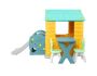 Kids Exquisite Playhouse With Slide Chairs And Table - Green Air