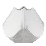 Vase Lamellen Ceramics White 19CM