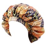 Double-layer Reversible Bow Hair Bonnet - Orange