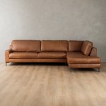 Tulbagh Leather Corner Couch With XL Daybed Right Butterscotch