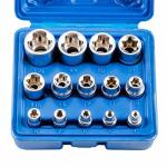 Female E Torx Socket Set 3 8 1 2 1 4 Drive E4 - E24 External Torque Star Socket Kit 14PCS