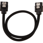 Premium Sleeved Sata Data Cable Set With Straight Connectors Black 30CM