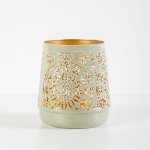 Metal Candle Holder - Moss gold