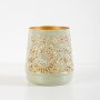 Metal Candle Holder - Moss/gold