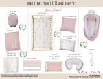 Cot Duvet Bedding Boho Light Pink Geese Duck And Bow Set