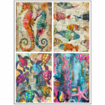 Tear Resistant Deco Print A6 Whimsical Ocean