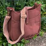 Pleather Crossbody Bags - Maroon