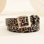 Stylish Leopard Print Belt Classic Pu Leather Casual Jeans Pants Belt Vintage Decorative Girdle For Women