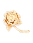 Goldair Gold Blooming Rose Brooch