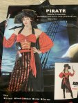 Female Adult Pirate Stripe Black And Red