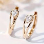 Exquisite Hoop Earrings Copper Jewelry With Geometric Zirconia Inlaid Elegant Leisure Style Match Female Daily Outfits