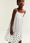 Tiered Muslin Dress - White floral