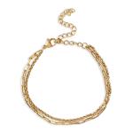 Goldair Gold Paperclip Double Bracelet