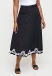 Edit Embroidered Hem Circle Skirt Co-ord - Black