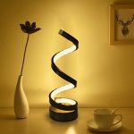 Modern Spiral LED Table Desk Lamp - USB Powered Aluminum Alloy Twist Accent Lamp With Multi-color Modes For Living Room Bedroom