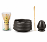 4 Piece Japanese Matcha Tea Making Kit Bamboo Whisk And Ceramic Bowl Set