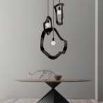 Outline Pendant Light Black Gold Or Silver 3 Sizes - Silver Large