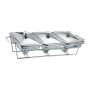 1.5L X 3 Glass Pan Chafing Dish With Metal Frame Lids And Silicon Utensils