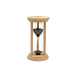 Black Sand Timer 2MIN Wood Sandglass Clock - Modern Hourglass Watch With 100% Bamboo Frame For Kids Games Classroom Kitchen Home