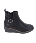 Ladies Savoy Crepe Ankle Boot - 8 Black