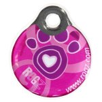 Rogz Id Tagz Large 34mm Self-customisable - Instant Resin Tag - Pink Paws