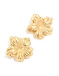 Waterproof Gold Plated Stainless Steel Floral Earrings