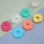 Compact 7-DAY Pill Organizer - Durable Multi-color Round Medicine Box With Portable Design