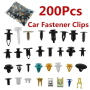 Durable Plastic Auto Clip Set 50/100/200Pcs - Easy Push Design For Secure Hold In Car Fenders Bumpers & Panels