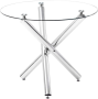 Dining Tables - Transparent Rounded Glass Top