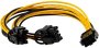 6 Pin To 2 X Pcie 8 6+2 Pin Graphics Card Pci-e Express Vga Splitter Power Extension Cable 4 Pack