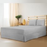 Fitted Flat Sheet Pillowcase - 180TC - Grey