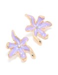Goldair Gold Lilac Enamel Flower Stud Earrings