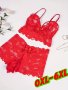 Women's Plus Sexy Lingerie Set Plus Size Bow Decor Floral Applique Lace Bra & Panty Lingerie 2 Piece Set