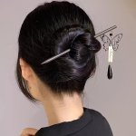 Chinese Style Ink Butterfly Hairpin Hair Accessories For Girls