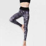Ladies Grey Geometrics Yoga Leggings With Pocket HK224 - XL