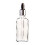 50ML Clear Glass Aromatherapy Bottle With Pipette - Black & Silver Collar 18 89