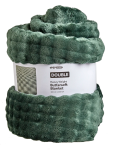 Buttersoft Teal Textured Double Bed Blanket - 200 X 200 Cm Green