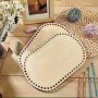 2pcs Wooden Crochet Composition Bag Base DIY Basket Composition For Crafts Making Home Decoration