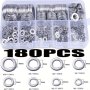 180PCS Stainless Steel Flat Washer & Oil Tank Plug Assortment Kit - Essential Auto Repair Tools Small Engine Repair Tools Car Repair Tool Kit