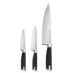 3 Piece Wood Handle Chefs Knife Set