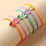 5 6PCS Bohemian Colorful Beaded Bracelet With Butterfly Charm Friendship Jewelry