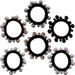 Hair Elastics With Small & Large Pearls 6 PACK