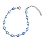Enamel Evil Eye Protection Link Bracelet Adjustable